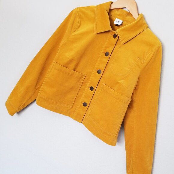 Cabi 3909 Citizen Jacket S Micro Corduroy Cord Marigold Mustard Yellow Pockets - Picture 12 of 16